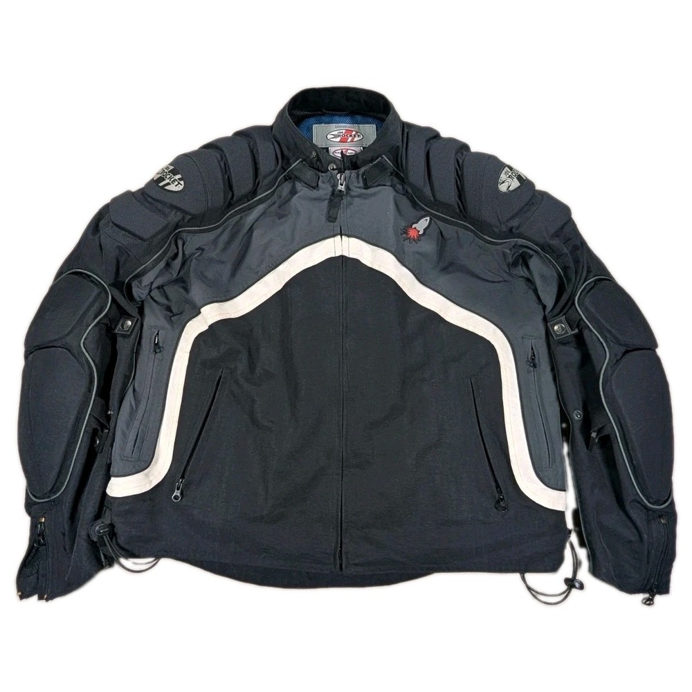 Joe Rocket Ballistic Motorcycle Jacket Mens XL Black Gray Armored w/ Rain Liner